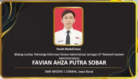 Favian Ahza Putra Sobar Wakili Indonesia Di Worldskill Asean