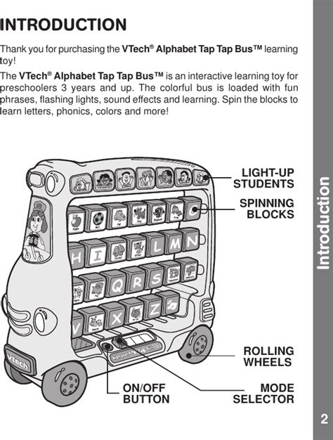 Vtech Alphabet Tap Bus Users Manual