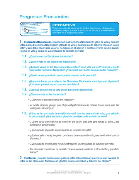 Preguntas Frecuentes Elecciones