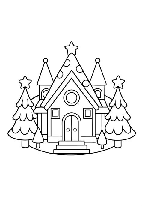 Casa Do Papai Noel Desenho - Desenhos da Casa do Papai Noel para Colorir e Pintar - Tudo Para Colorir