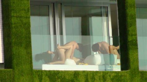 Naked On Balcony Nude Cumception