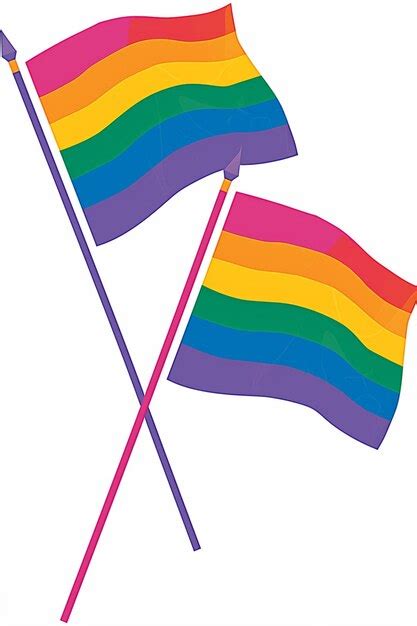 LGBTQ Pride Parade With Lesbian Flags Premium AI Generated Vector