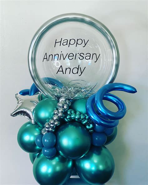 Anniversary gift ideas | Bubble balloons, Balloon centerpieces, Balloon ...