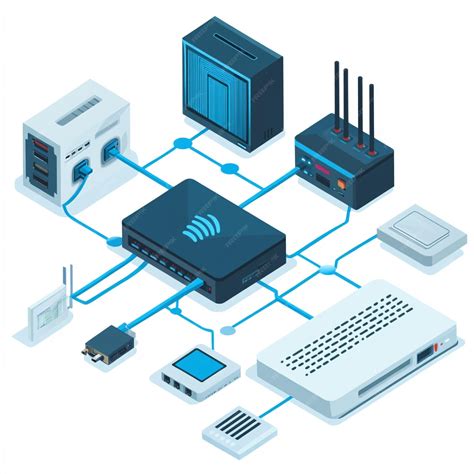 A detailed view of a home network setup with a router switch and