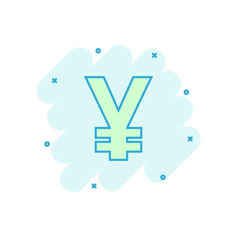 Векторный мультфильм иен юань деньги икона валюты в стиле комиксов иен ...