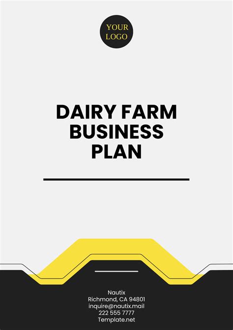 Free Dairy Farm Business Plan Template to Edit Online