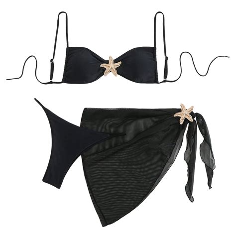 Women S Swimwear Tankini Set Piece Hollow Out Bikini Top With Cover Up Beach Outfit For Summer