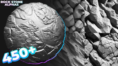 Artstation 450 Rock Stone Alphas Displacement Maps For Zbrush