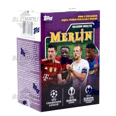 202122 Topps Uefa Champions League Merlin Chrome Soccer Blaster 40 Box Lot