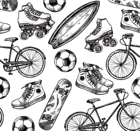 Papier Peint Vintage Dessins Sportifs Tenstickers