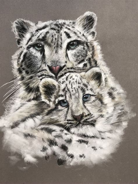 Two White Tiger Cubs With Blue Eyes Artwork