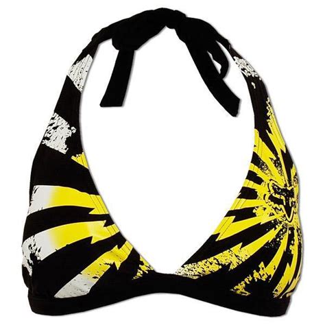 Fox Racing Girls Panic Canary Yellow Fixed Halter Bikini Top Swim Suit