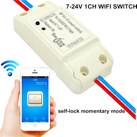 2017 New 1CH DC 7V 9V 12V 24V WIFI Switch Smart Home Module Momentary ...