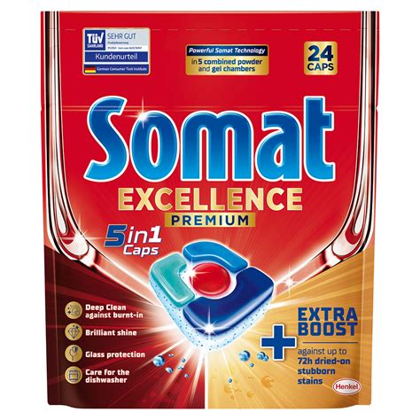 Somat Excellence Premium 5 in 1 Caps Kapsułki DO ZMYW 468 g 24 sztuki