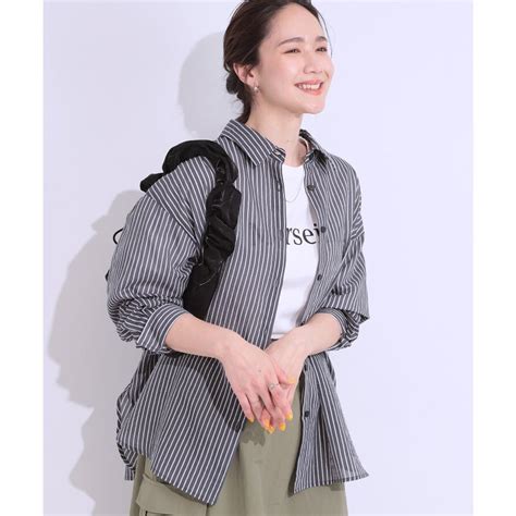 キューティーブロンド Cutie Blonde シアーストライプ BIGシャツ チャコールグレー 313 ファッション通販 MAGASEEK マガシーク