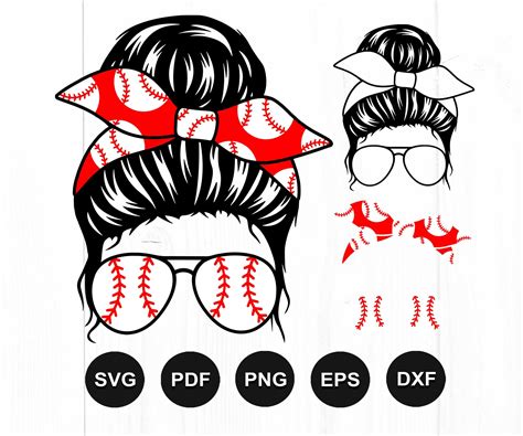 Baseball Mom Svg Softball Mom Svg Mom Life Svg Messy Bun Etsy