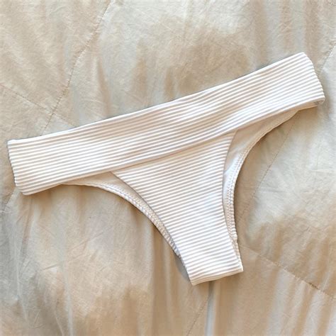 Ribbed White Bikini Bottoms Super Cheeky And Only Depop