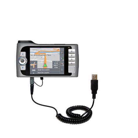 Coiled Power Hot Sync Usb Cable Suitable For The Mio Plus With Both Data And Charge Features