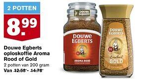 Douwe Egberts Oploskoffie Aroma Rood Of Gold Aanbieding Bij Hoogvliet