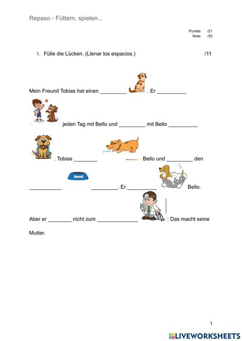 Füttern, spielen ... (Wo ist Paula? 2) worksheet | Live Worksheets