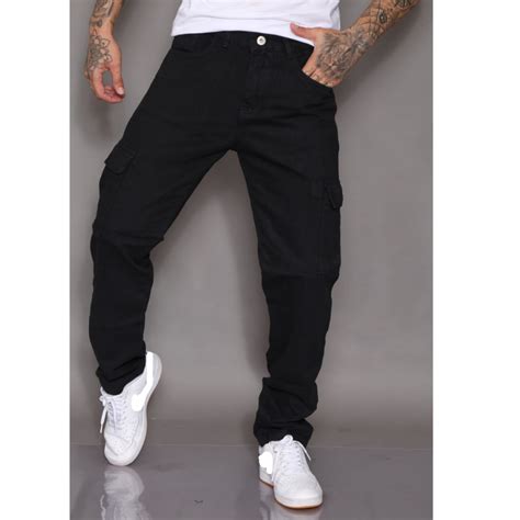 Calça Masculina Cargo Preta Com Bolso Lateral 100 Algodão Shopee Brasil