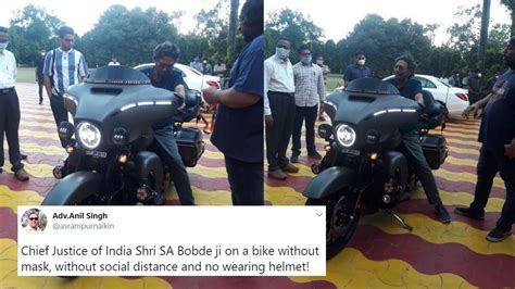 CJI Bobde Gets Pictured On A Harley Davidson, Twitter Reacts