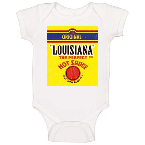 The Original Louisiana Hot Sauce Logo Label Baby One Piece