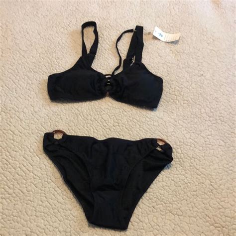 Beachsissi Swim Black Beachsissi Bikini With Ring Details Poshmark