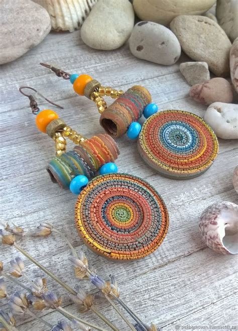 Серьги из полимерной глины Африка – купить в интернет-магазине на ...