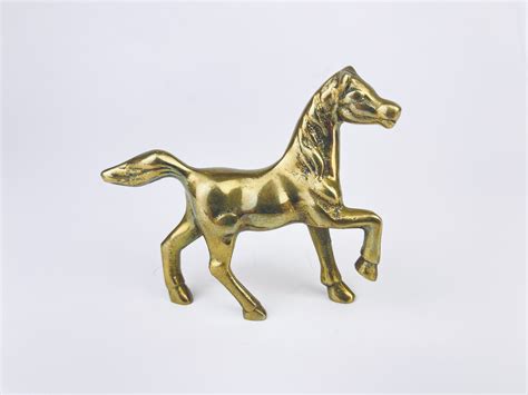 Vintage Solid Brass Horse Small Tabletop Brass Decor Etsy