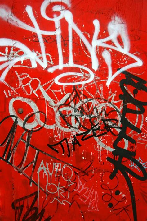 Vibrant Red And Black Graffiti Wallpaper For Urban Chic Spaces