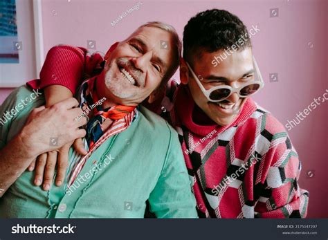 Happy Gay Man Arm Around Mature Stock Photo Shutterstock