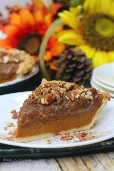 Homemade Pecan Pumpkin Pie I Heart Recipes