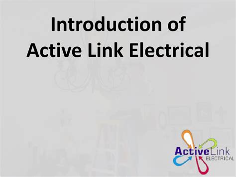 active link electrical company introduction powerpoint