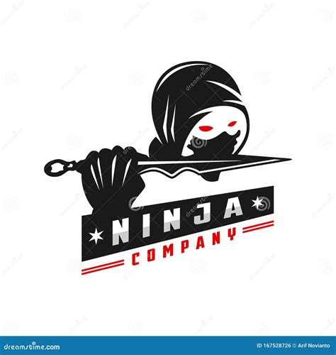 Japanese Ninja Head Logo Design Stock Vector Illustration Of