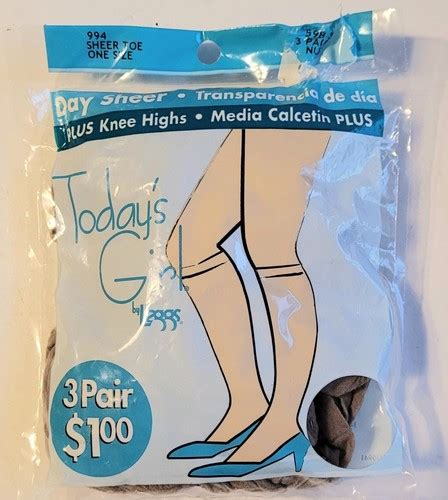 Todays Girl By Leggs Sheer Toe Plus Knee Highs Pair Nude EBay