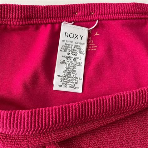Roxy Swim Nwt Roxy Crimson Fuscia Cherry Red Bikini Bottoms Ribbed Texture Skimpy Sides L