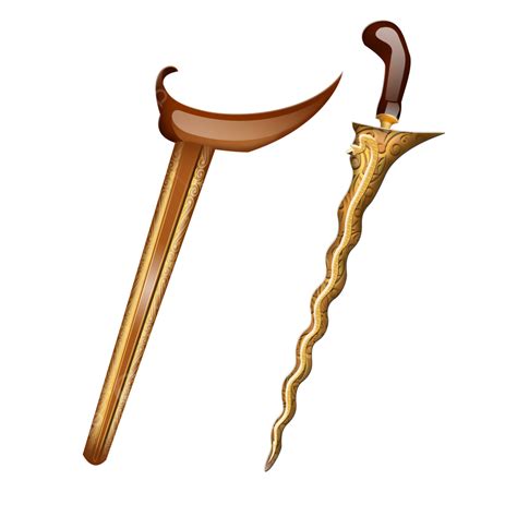 Keris Emas Berukir, Keris, Keris Jawa, Keris Bali File PNG e PSD per ...