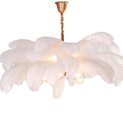 Lustre En Plumes D Autruche Blanc Cm En Beautiful