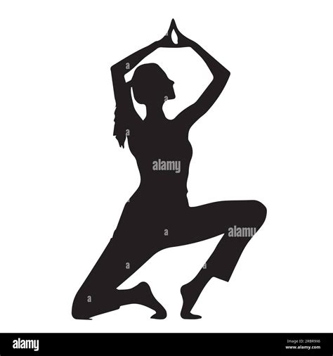 A Silhouette Girl Yoga Vector Illustration Stock Vector Image And Art Alamy