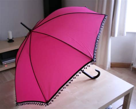 Hot Pink Embellished Umbrella For Singing In The Rain Umbrella Cute Umbrellas Easy Sewing