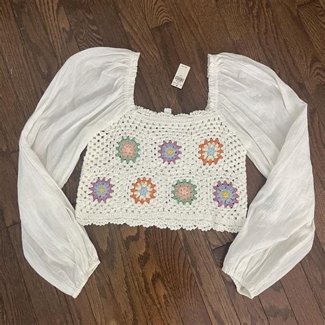 Aerie Crochet Top New With Tags Never Worn Size Depop