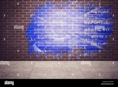 Splash On Wall Revealing Technology Interface Stock Photo Alamy