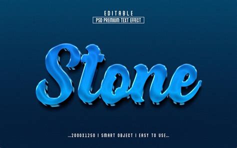 Premium PSD Stone 3d Editable Text Effect Premium Text Effect Psd