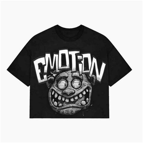 Mixed Emotion Black Monster Cropped Cotton T Cotton Unisex Comfort