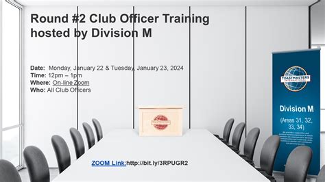 Division M Club Officer Training Round Two Toastmasters District 123