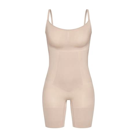 Spanx Intimates Sleepwear Spanx Womens Oncore Midthigh Shape Suit Bodysuit Medium Nude