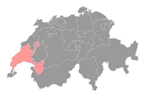 vaud map cantons  switzerland vector illustration  vector