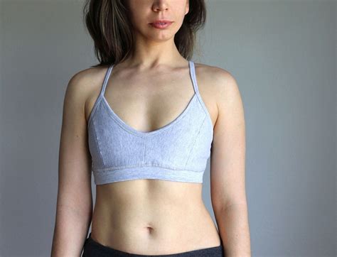 Gray Organic Cotton Bralette Natural Wireless Bra Etsy