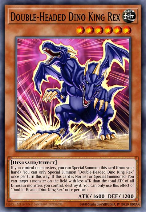 Double Headed Dino King Rex Yu Gi Oh Card Database Ygoprodeck